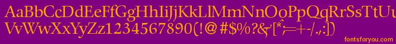 C792RomanRegular-Schriftart – Orangefarbene Schriften auf violettem Hintergrund