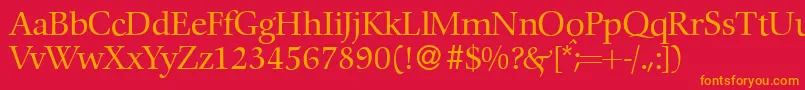 C792RomanRegular Font – Orange Fonts on Red Background