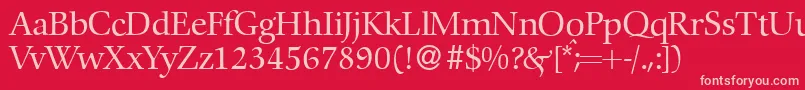 C792RomanRegular Font – Pink Fonts on Red Background