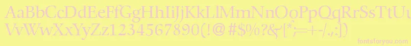 フォントC792RomanRegular – ピンクのフォント、黄色の背景