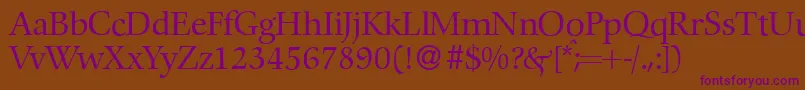フォントC792RomanRegular – 紫色のフォント、茶色の背景