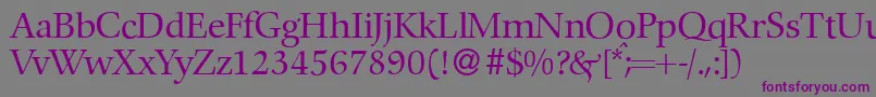 フォントC792RomanRegular – 紫色のフォント、灰色の背景