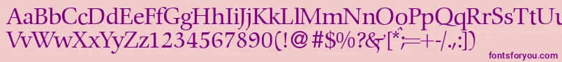 フォントC792RomanRegular – ピンクの背景に紫のフォント