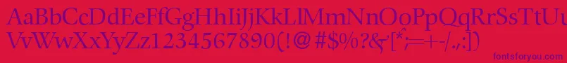 C792RomanRegular-Schriftart – Violette Schriften auf rotem Hintergrund