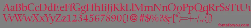 フォントC792RomanRegular – 赤い文字の灰色の背景