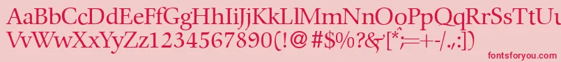フォントC792RomanRegular – ピンクの背景に赤い文字