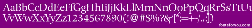 C792RomanRegular-fontti – valkoiset fontit violetilla taustalla