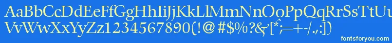 C792RomanRegular-fontti – keltaiset fontit sinisellä taustalla