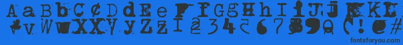 Bwptype Font – Black Fonts on Blue Background