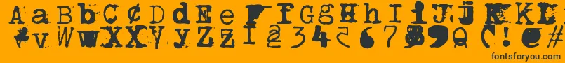 フォントBwptype – 黒い文字のオレンジの背景