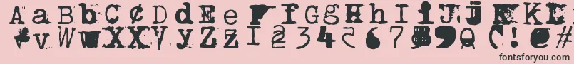 フォントBwptype – ピンクの背景に黒い文字