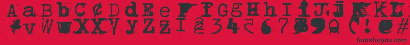 フォントBwptype – 赤い背景に黒い文字