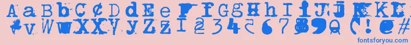 フォントBwptype – ピンクの背景に青い文字