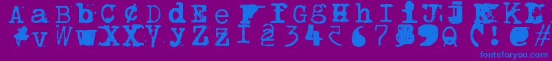 フォントBwptype – 紫色の背景に青い文字
