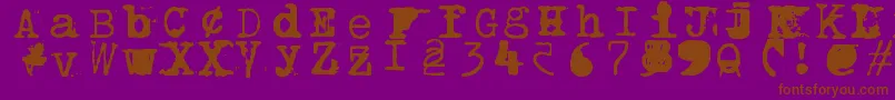 Bwptype-Schriftart – Braune Schriften auf violettem Hintergrund