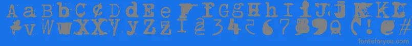 フォントBwptype – 青い背景に灰色の文字