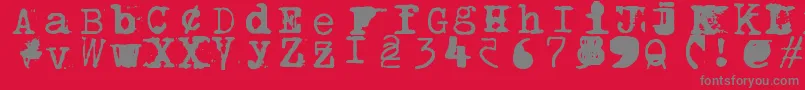 Bwptype Font – Gray Fonts on Red Background