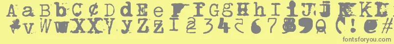 フォントBwptype – 黄色の背景に灰色の文字