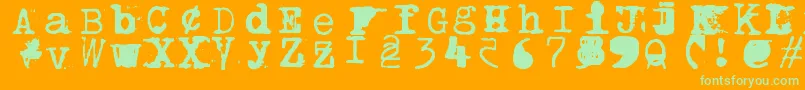 Bwptype Font – Green Fonts on Orange Background
