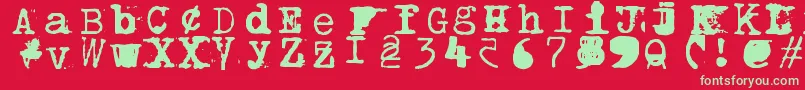 Bwptype Font – Green Fonts on Red Background