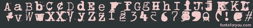 Bwptype-fontti – vaaleanpunaiset fontit mustalla taustalla