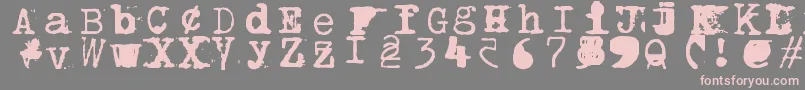 フォントBwptype – 灰色の背景にピンクのフォント