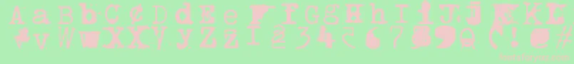 Bwptype-fontti – vaaleanpunaiset fontit vihreällä taustalla