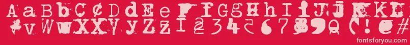 Bwptype-Schriftart – Rosa Schriften auf rotem Hintergrund