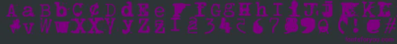 Bwptype-fontti – violetit fontit mustalla taustalla