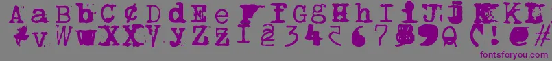 フォントBwptype – 紫色のフォント、灰色の背景