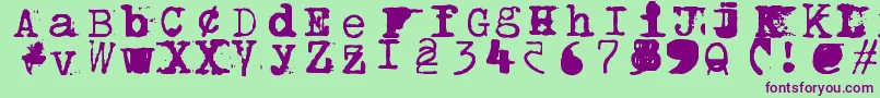 Bwptype Font – Purple Fonts on Green Background