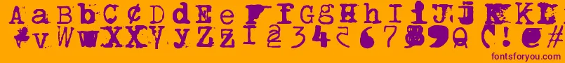 Bwptype Font – Purple Fonts on Orange Background