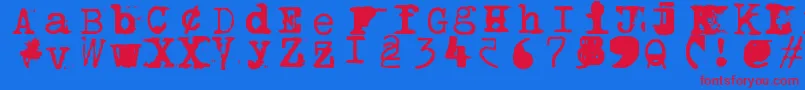 Bwptype Font – Red Fonts on Blue Background