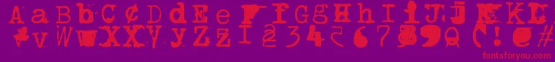 Bwptype Font – Red Fonts on Purple Background