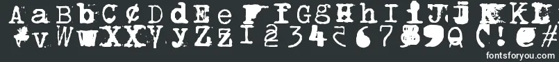 Bwptype-fontti – valkoiset fontit mustalla taustalla