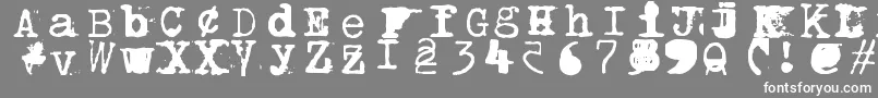 Bwptype-fontti – valkoiset fontit harmaalla taustalla