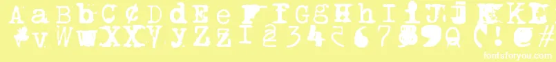 Bwptype-fontti – valkoiset fontit keltaisella taustalla