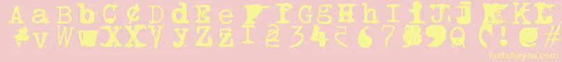 フォントBwptype – 黄色のフォント、ピンクの背景
