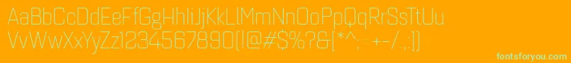 Quarcanormlight-Schriftart – Grüne Schriften auf orangefarbenem Hintergrund