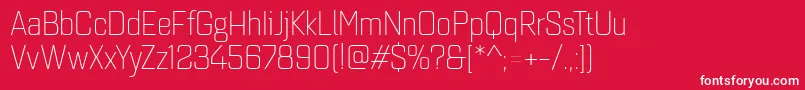 Quarcanormlight Font – White Fonts on Red Background