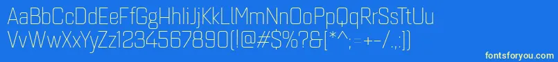 Quarcanormlight Font – Yellow Fonts on Blue Background