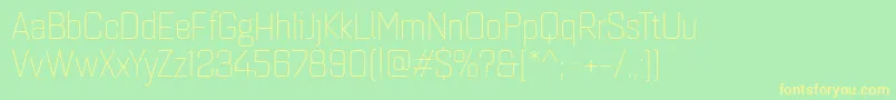 Quarcanormlight Font – Yellow Fonts on Green Background