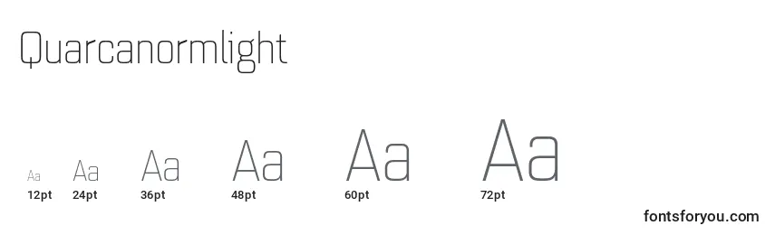 Quarcanormlight Font Sizes