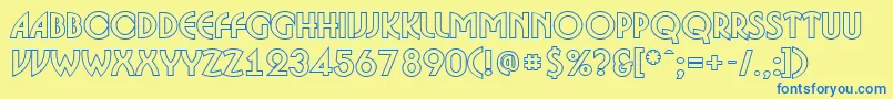 Czcionka ABosanovaotlBold – niebieskie czcionki na żółtym tle