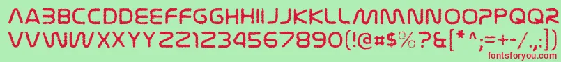 NasalizationinkRegular Font – Red Fonts on Green Background