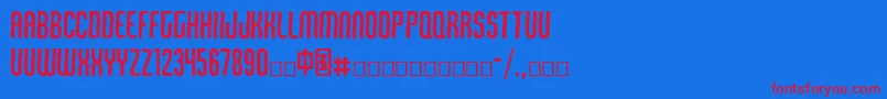 Qiroff Font – Red Fonts on Blue Background