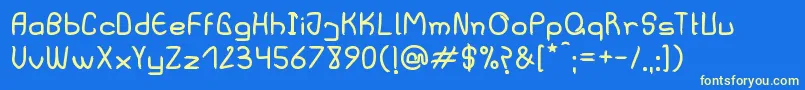 VillaSanjurjo Font – Yellow Fonts on Blue Background