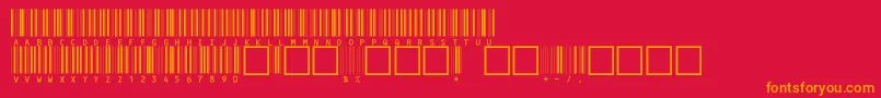C39hrp24dhttNormal-fontti – oranssit fontit punaisella taustalla
