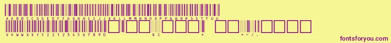 C39hrp24dhttNormal Font – Purple Fonts on Yellow Background