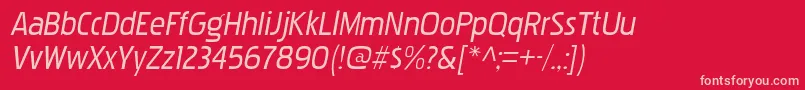フォントPakenhamrgItalic – 赤い背景にピンクのフォント